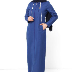 Women’s Fancy Pocket Indigo Modest Abaya