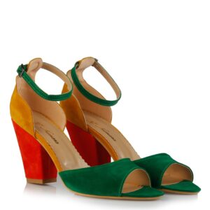 Women’s Multi-color Suede Heeled Sandals