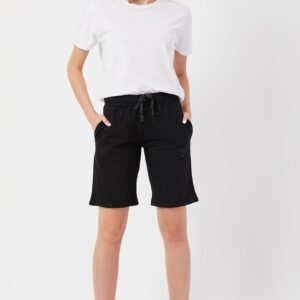 Women’s Basic Black Knit Bermuda Shorts