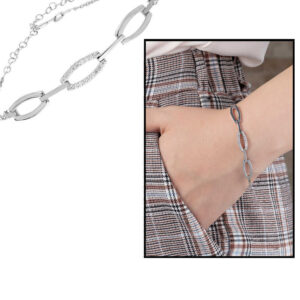 Women’s Zircon Gemmed 925 Carat Silver Bracelet